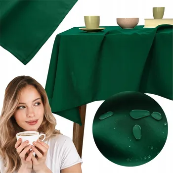 Prostěradlo Obrus Łóżkoholicy odolný vůči skvrnám, hladký, zelený, obdélníkový 140x200 cm