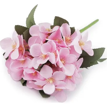 umělá květina Umělá hortenzie - 4 růžová sv.