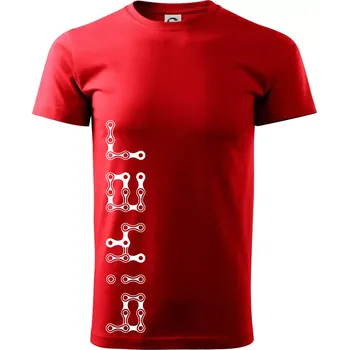 Pánské tričko Biker nápis na výšku řetěz - Klasické pánské triko vyšší gramáže - XS ( Červená )