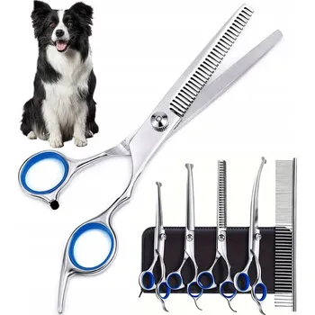 MODRÁ 7DÍLNÁ SADA PRO PÉČI O PSA – LEHKÁ, VHODNÁ DOMŮ I DO SALONU