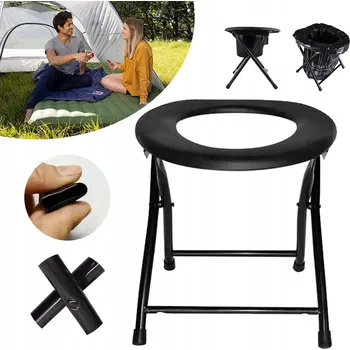 Skládací toaletní židle, vhodná pro seniory, přenosná stolička