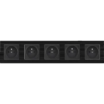 Elektrická zásuvka SRAN Elektrická pětizásuvka MDZ230 230V 16A v rámečku 420mm, plast černý