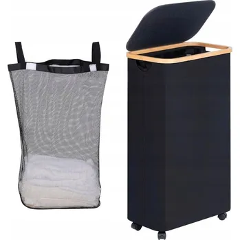 Koš na prádlo PROSTORNÝ KOŠ NA PRÁDLO 110L SKLÁDACÍ S VYJÍMATELNOU TAŠKOU Z LÁTKY OXFORD 600D