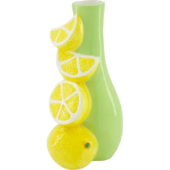 Váza Keramická váza s motivem citronu - zelená 28,5 cm