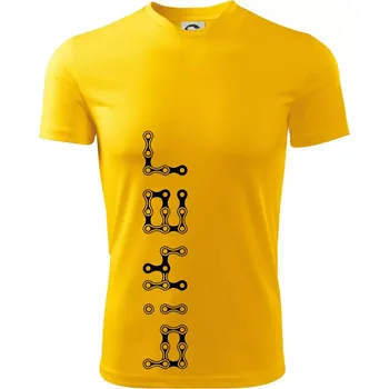 Chlapecké tričko Biker nápis na výšku řetěz - Dětské triko sportovní (dresovina) - 122 cm/6 let ( Žlutá )