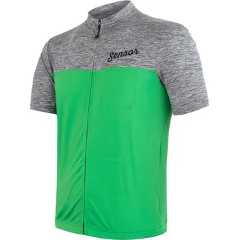 cyklistický dres pánský dres kr.rukáv celozip SENSOR CYKLO MOTION pánský dres kr.rukáv celozip, šedá/zelená - M