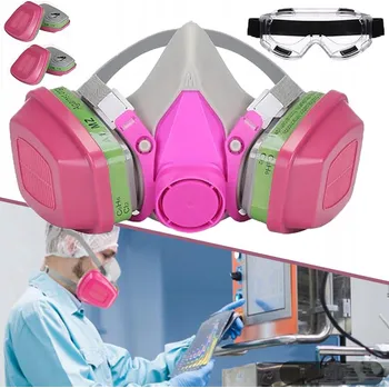 Pleťová maska MASKA GUMOVÁ, MASKA MALÍŘSKÁ S BRÝLEMI, MASKA PRO DÝCHÁNÍ, PRACHOTĚSNÁ