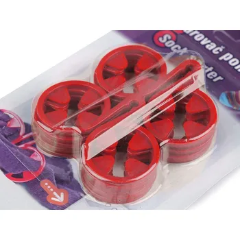 Vánoční dekorace Párovač ponožek 40x60mm - 2 červená