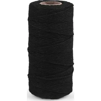 Příze Bavlněná příze macrame / háčkovací - 9 černá