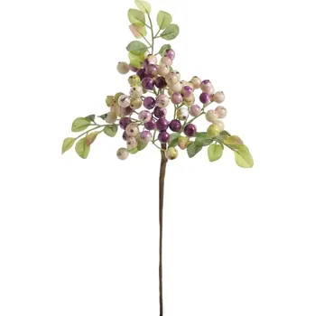 umělá květina Větvička s bobulkami - bílofialová 32 cm