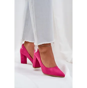 Dámské lodičky Boto Dámské Lodičky Na Klínku Eko Velur Florena Barva: Růžová, Velikost: 40