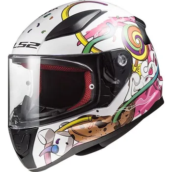 Helma na motorku LS2 Helmets LS2 přilba FF353 Rapid Mini Crazy Pop WHITE PINK - S