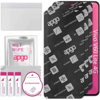 Pouzdro na mobilní telefon 3x MATNÉ Hybridní Sklo pro Vivo V60 Lite 4G, alternativa tvrzeného skla