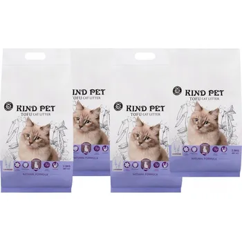 Podestýlka pro kočku Stelivo pro kočky CARINIO Kind Pet tofu levandulová sada 4 balení 2,5 kg 24 l