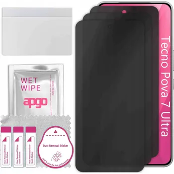 Pouzdro na mobilní telefon 3x Hybridní Sklo s Filtrem Soukromí pro Tecno Pova 7 Ultra, PRIVACY