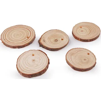 Přírodní dřevěná kolečka s otvorem k domalování a dotvoření, střední, přírodní