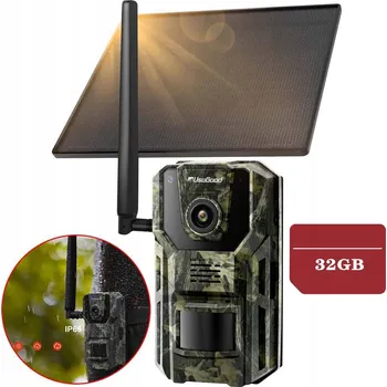 IP kamera EXTERNÍ SOLÁRNÍ KAMERA OTOČNÁ FOTOPAST GSM 4G LTE SIM 3MPx 32GB