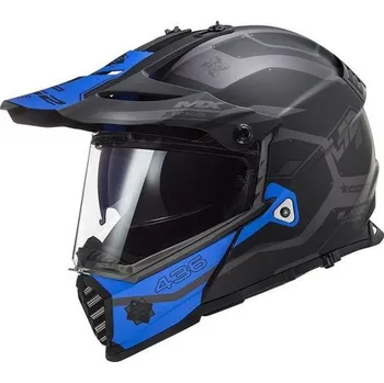 Helma na motorku LS2 Helmets LS2 přilba MX436 Pioneer Evo Cobra MATT BLACK/BLUE - XXS