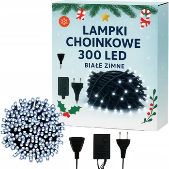 Vánoční dekorace VÁNOČNÍ OSVĚTLENÍ NA STROMEČEK 300 LED NA STROMEČEK BÍLÁ STUDENÁ SVÁTEČNÍ SVĚTLA STUDENÁ