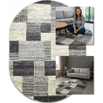 Koberec OVÁLNÝ ŠEDÝ KOBEREC DO LOŽNICE 3D ROMANTIC ČERNÝ KOBEREC DO OBÝVACÍHO POKOJE 80x150