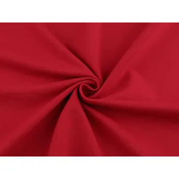 Teplákovina bavlněná nepočesaná jednobarevná, střední, 5 (015) červená