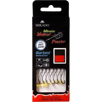 Rybářský háček Zemní Háčky s návazcem a protihrotem Mikado RUBBER BAND METHOD 8 ks