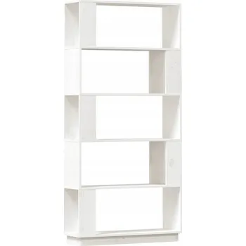 Knihovna Knihovna z masivního borovicového dřeva, bílá, 80 x 30 x 163,5 cm