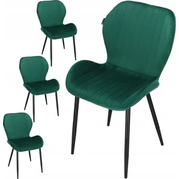 Jídelní židle Židle Springos sametová zelená 4 ks