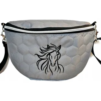 Šedá ledvinka přes rameno s koněm, prostorná a lehká