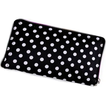 Skládací nákupní taška pevná 35x41 cm - 17 černá puntíky