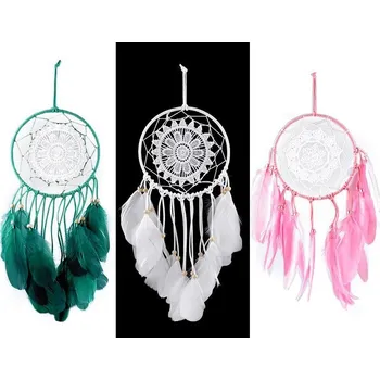 Lapač snů Lapač snů s krajkou a peřím - 5 bílá