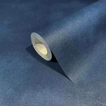Tapeta Tmavě modrá vinylová tapeta na zeď, flísová podložka, hladká bez vzoru