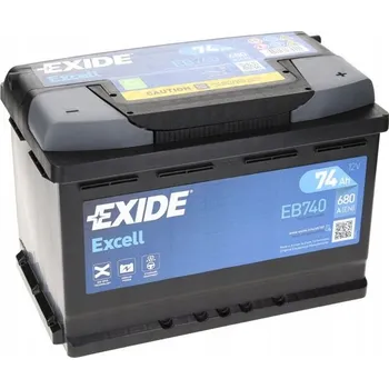 Autobaterie Akumulátor Exide Excell 74 Ah 680 A EB740 EN pravý plus