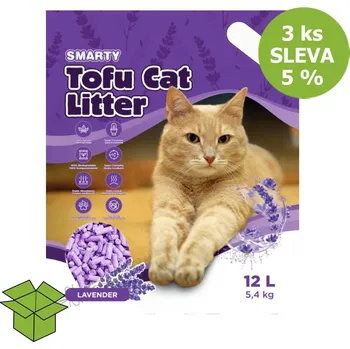 Podestýlka pro kočku Smarty Tofu Cat Litter Lavender podestýlka 12 l (3 ks) SLEVA 5 %