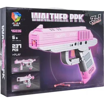 ostatní stavebnice Sada kostek Pistole Růžová 237dílů