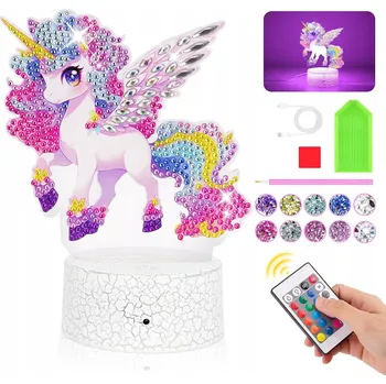 Diamantové malování DIAMANTOVÁ VÝŠIVKA, DIAMANTOVÉ MALOVÁNÍ NOČNÍ LAMPA KREATIVNÍ PRO DĚTI