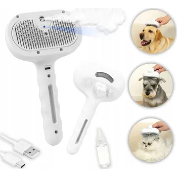 Kosmetika pro psa Elektrický parní kartáč na srst 3v1 s modrým světlem a samočištěním pro psy a kočky