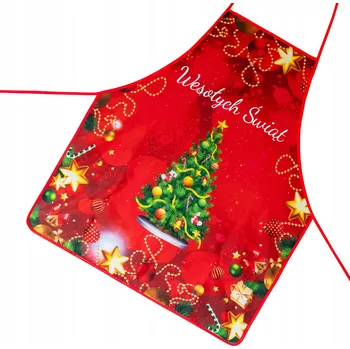 Kuchyňská zástěra VÁNOČNÍ KUCHYŇSKÁ ZÁSTĚRA NA SVÁTKY DÁREK ZÁSTĚRKA MIKULÁŠ STROMEČEK