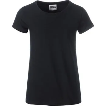 Dívčí tričko James & Nicholson (Daiber) Klasické dívčí tričko z biobavlny 8007G - Černá | S