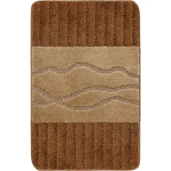 Koupelnová předložka KOUPELNOVÁ PŘEDLOŽKA PROTISKLUZOVÁ 50X80 RYCHLESCHNOUCÍ VELKÁ HNĚDÁ BÉŽOVÁ