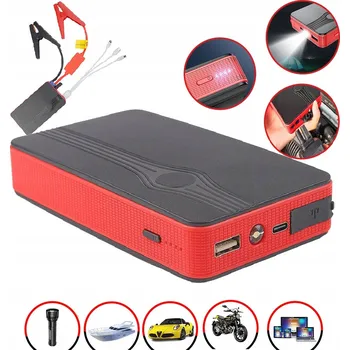 Bezpečnostní kamera Startovací zdroj pro nouzové startování auta, s kabelem 3v1 a LED osvětlením