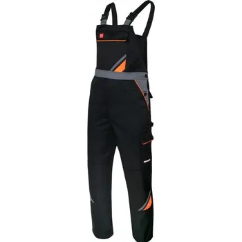 Pracovní obuv Pracovní kalhoty s laclem ART.MAS černé velikost 50 s reflexními prvky a šlemi