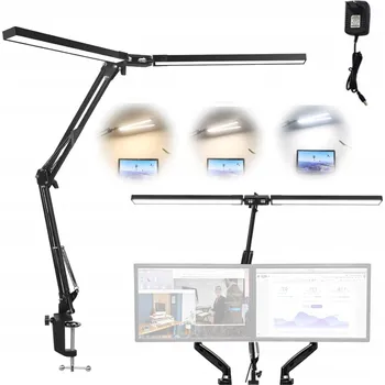 Lampička Profesionální LED stolní lampa rýsovací na psací stůl školní 24W 1000LM