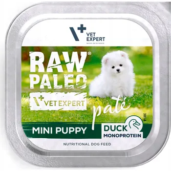 Krmivo pro psa Raw Paleo Miska Krmivo Mokré pro Štěňata Kachna 150g