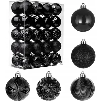 Vánoční dekorace Vánoční Baňky vánoční ozdoby (bombičky) na stromeček 6 cm 40 ks sada ozdob vzor