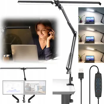 Lampička LED STOLNÍ LAMPA DVOJITÁ 24W 1000LM 3 ÚROVNĚ JASU PRO PRÁCI