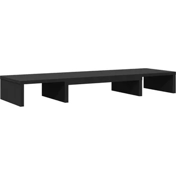 Obraz Nastavitelný Stojan Pod Monitor, Dřevěný Materiál, Černý, 80/120x24x10,5 cm