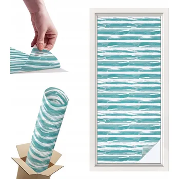 Obraz Matná Dekorativní Fólie na Prosklené Kancelářské Stěny Zelené Pruhy 50x116 cm