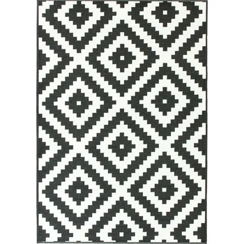 Koberec KOBEREC PROTIKLOUZAVÝ GEOMETRICKÝ ROMBY ČERNÝ POD ŽIDLI 120x180 cm