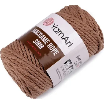 Příze Macrame příze Rope 3 mm 250g - 16 (788) hnědá přírodní